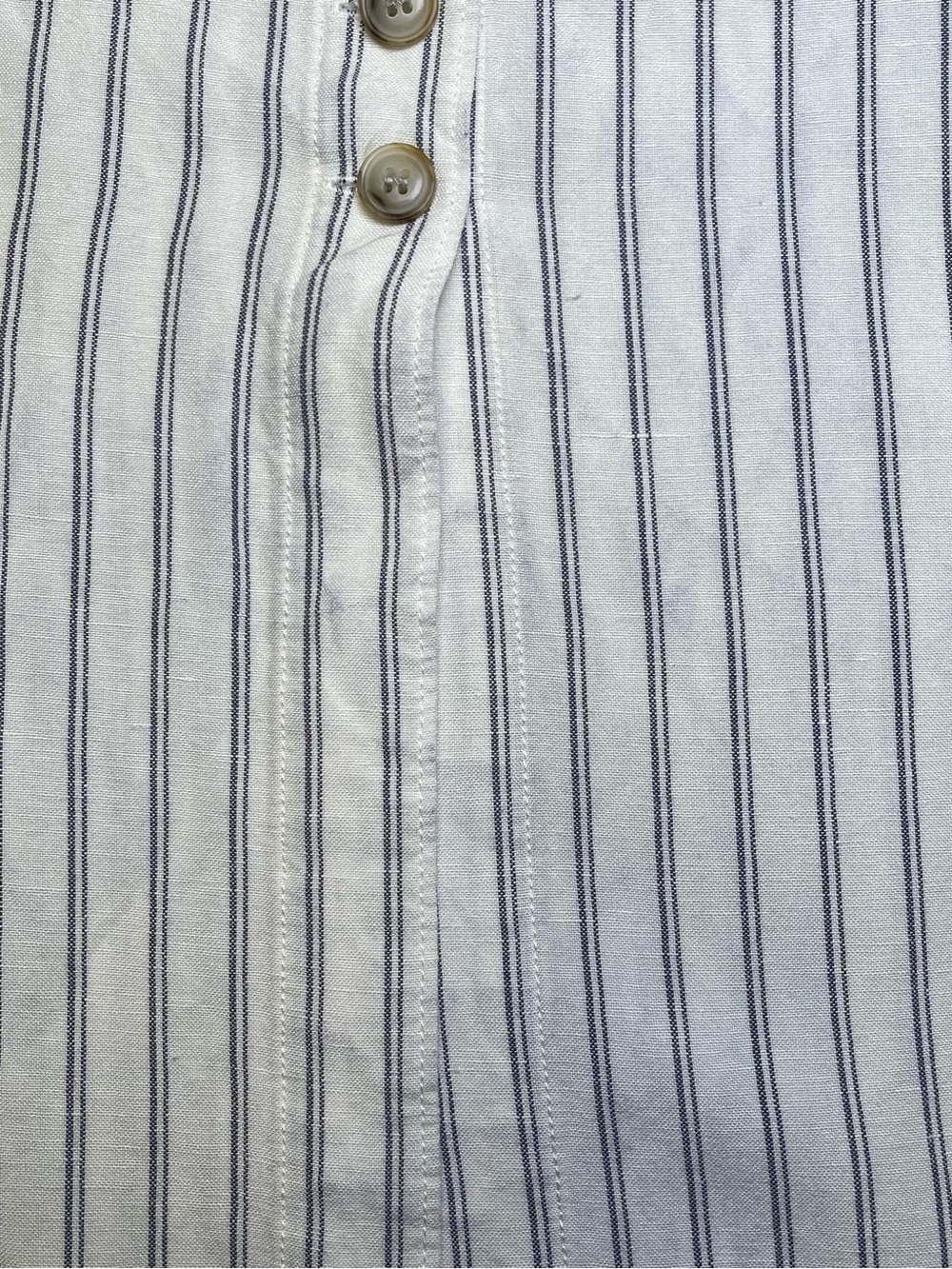 Madewell Linen-Blend Pinstripe Button-Front A-Line Midi Skirt Size 2 - Picture 7 of 9